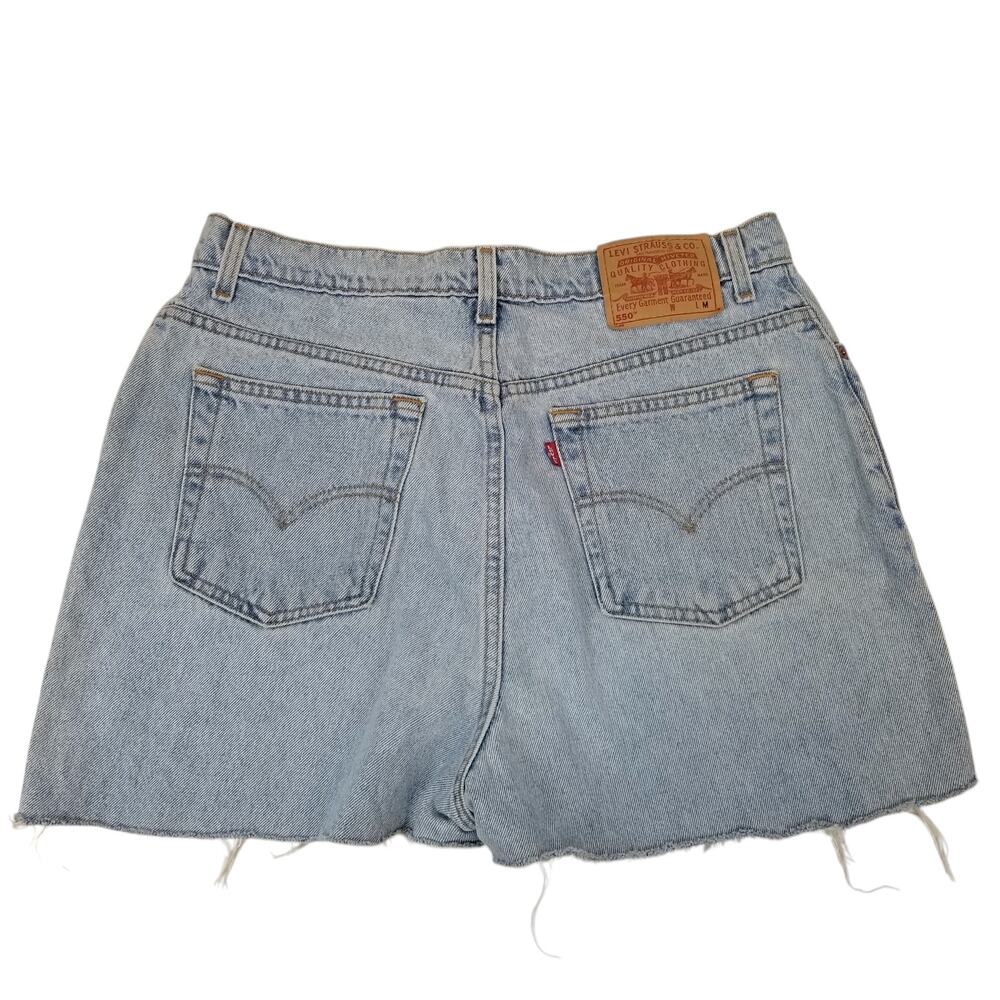 Levi's 550 Women's DIY High Rise Cut Off Denim Jean Shorts Blue Size 30 / 10 - Picture 2 of 6